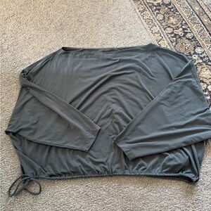 Athleta Charcoal Long Sleeve Cropped Top